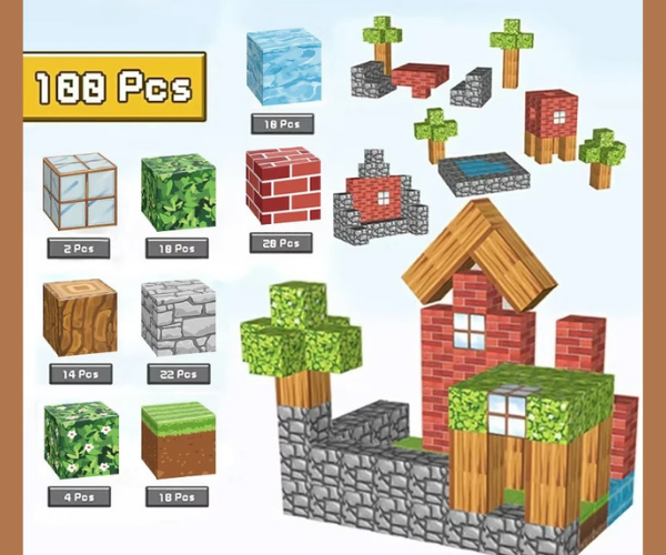 Minebloques™ - 100 Bloques magnéticos sensoriales Montessori