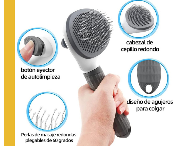 PeinaFácil™ - Cepillo Autolimpiante para Mascotas