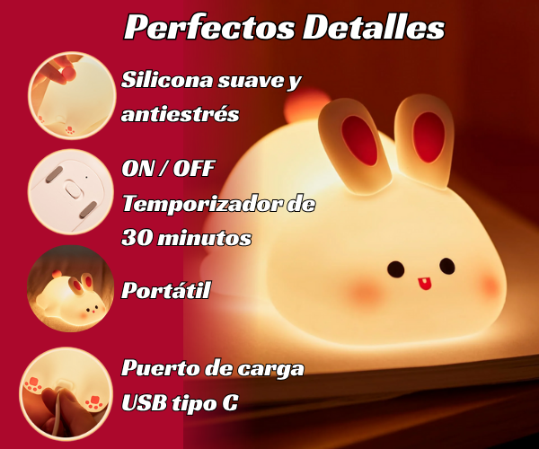 LumiBunny™ – Luz de noche con forma de conejito.