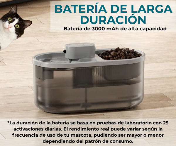 AquaPet Pro™ - Bebedero automático para mascotas 4,5 L. Recargable por USB y silencioso