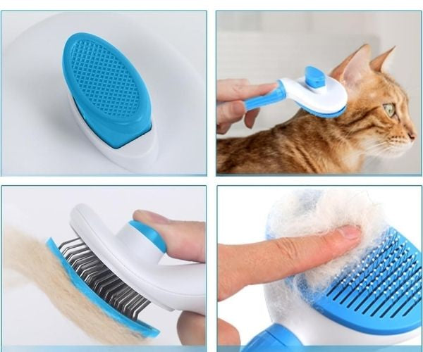 PeinaFácil™ – Cepillo Autolimpiante para Perros y Gatos / Eliminador de Pelo y Subpelo.