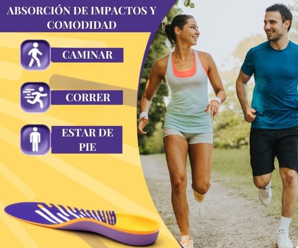 Plantillas Ortopédicas para Fascitis Plantar iFitna. Absorción de Impactos, con Soporte de Arco y Talón Profundo.