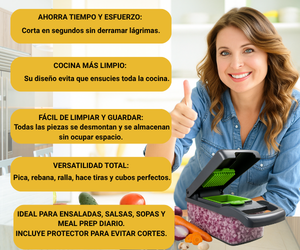 KitchenPro™ - Cortador Profesional de Verduras 14 en 1.