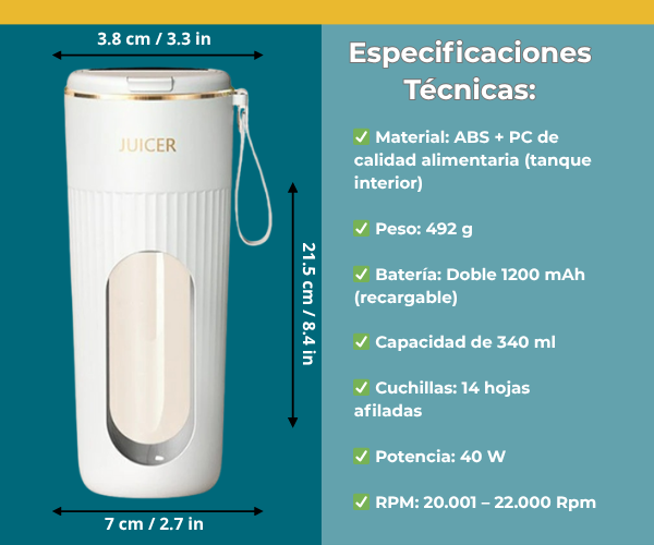 NutriOne™ - Tu exprimidor portátil inteligente.