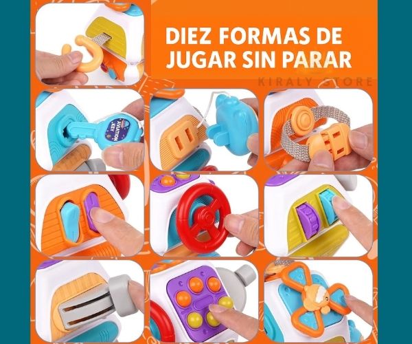 MiniExplora™- Cubo sensorial Montessori 10 en 1 para motricidad fina y juego tranquilo.