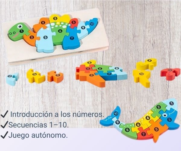 CuentaYEncaja™ – Rompecabezas 3D de madera con números