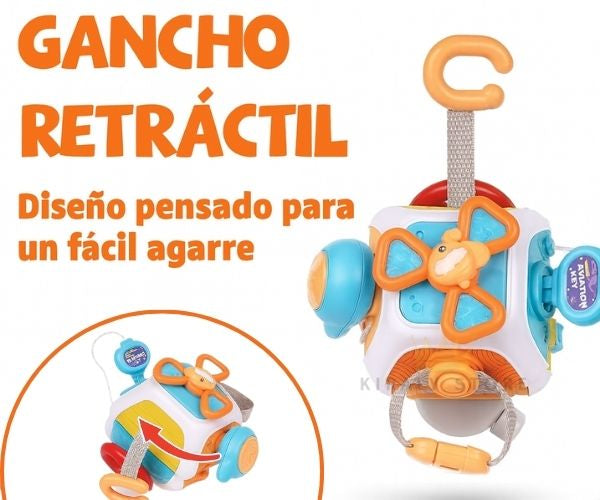 MiniExplora™- Cubo sensorial Montessori 10 en 1 para motricidad fina y juego tranquilo.