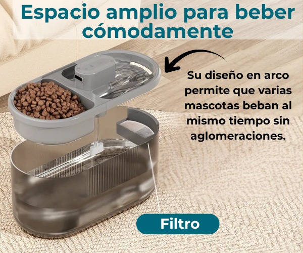 AquaPet Pro™ - Bebedero automático para mascotas 4,5 L. Recargable por USB y silencioso