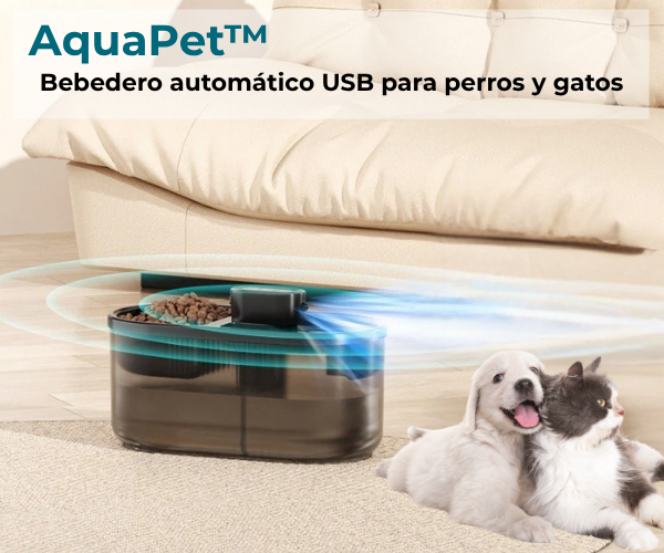 AquaPet Pro™ - Bebedero automático para mascotas 4,5 L. Recargable por USB y silencioso
