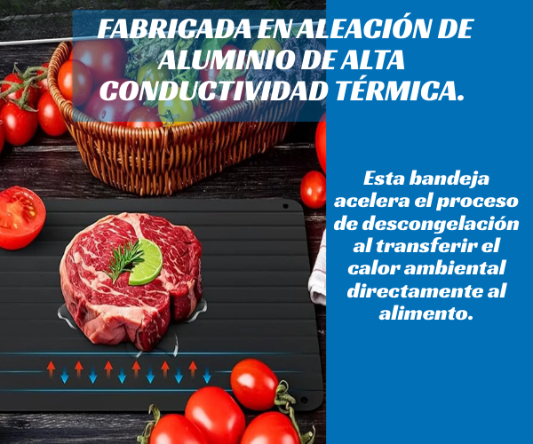 FrostAway™ – Bandeja de Descongelación Rápida para Alimentos.