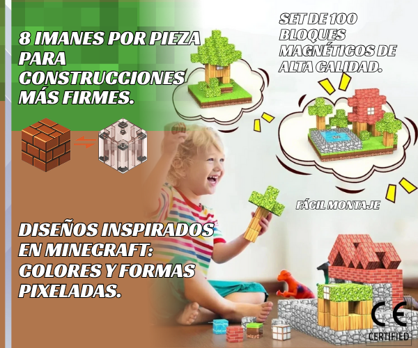 Minebloques™ - 100 bloques magnéticos Montessori.