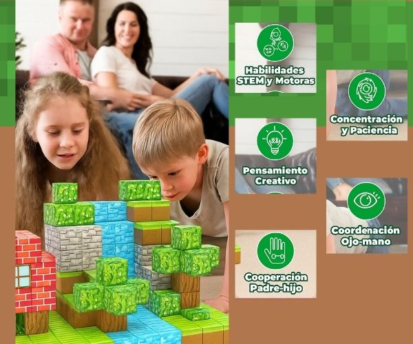 Minebloques™ - 208 bloques magnéticos Montessori.