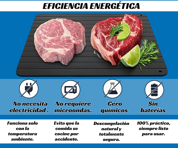 FrostAway™ – Bandeja de Descongelación Rápida para Alimentos.
