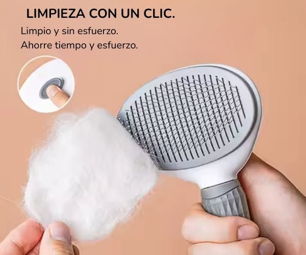 PeinaFácil™ – Cepillo Autolimpiante para Perros y Gatos / Eliminador de Pelo y Subpelo.