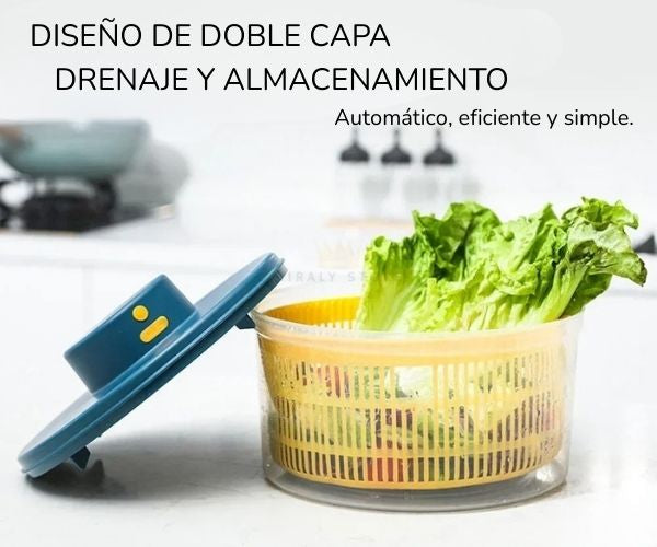 SpinFresh™ – Secador Eléctrico de Ensaladas Recargable para Frutas y Verduras.