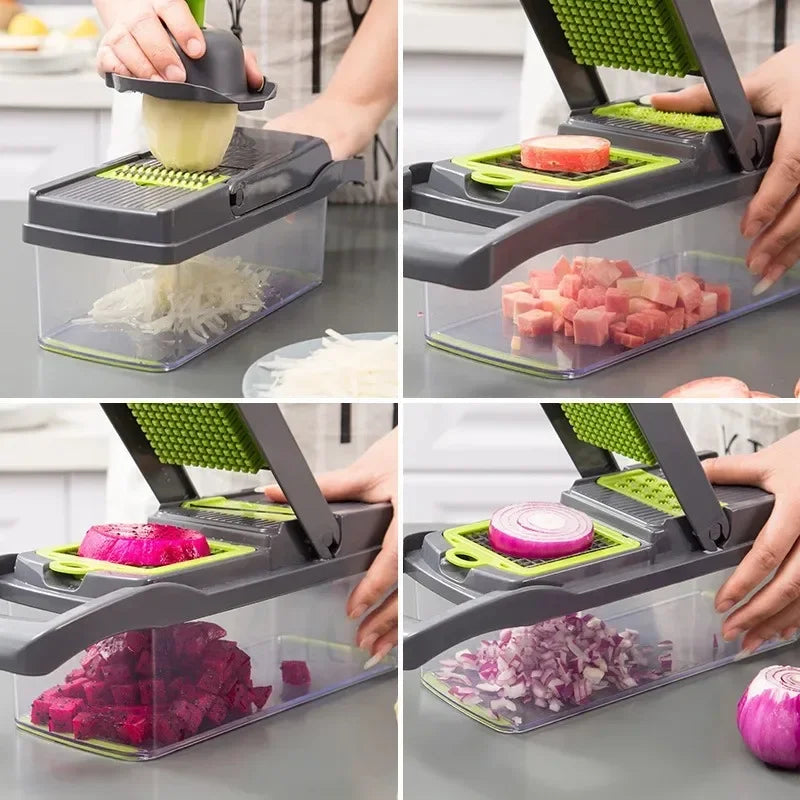 KitchenPro™ - Cortador Profesional de Verduras 14 en 1.